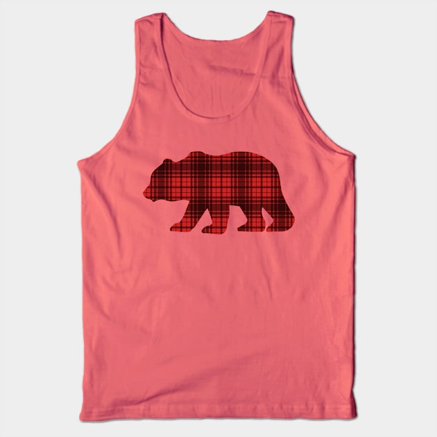 Plaid Bear II Tank Top by hbwdesigns